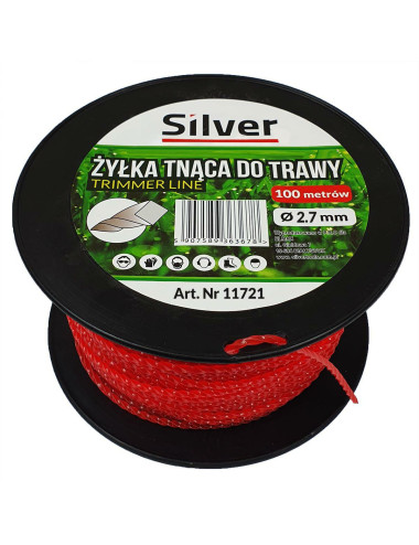 ŻYŁKA TNĄCA 2,7x100m SKRĘCONA KARBOWANA SILVER