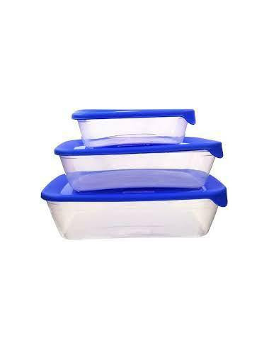 CURVER ZESTAW POJEMNIKÓW FRESH&amp;GO 3szt 0,5 1 2L NIEBIESKI