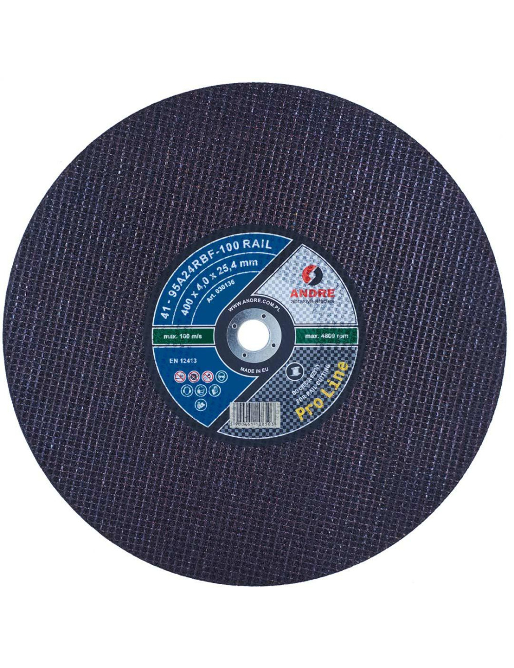 ANDRE TARCZA DO METALU 400 x 4,0mm x 32mm RAIL 100 PRO LINE 95A24RBF DO SZYN KOLEJOWYCH