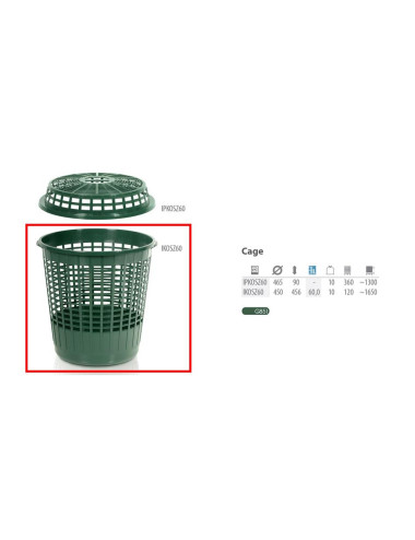 PP.KOSZ ZIELONY CAGE 60L