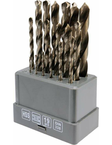 STHOR WIERTŁO METAL BIAŁE KOMPLET 19szt. 1,0-10,0