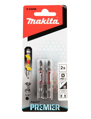 MAKITA KOŃCÓWKA WKRĘTAKOWA PH1-50mm 2szt. IMPACT PREMIER