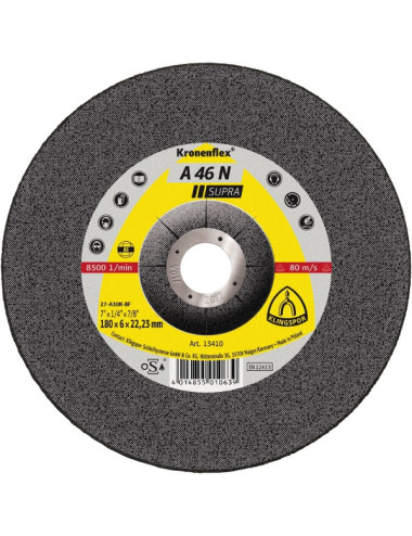 KLINGSPOR TARCZA SZLIF.125mm x 6,0mm x 22,2mm A46N Supra ALUM