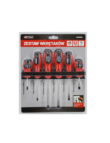 AWTOOLS ZESTAW WKRĘTAKÓW BLISTER S2 6 szt.NA WIESZAKU