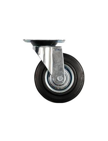 VOREL KOŁO SKRĘTNE CZARNA GUMA 100mm