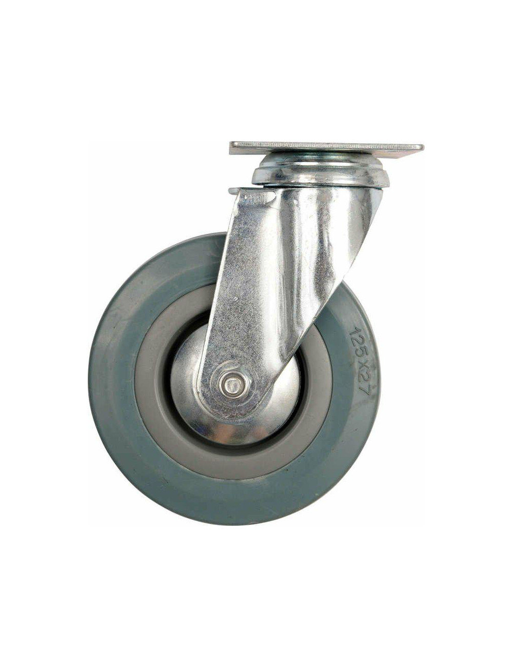 VOREL KOŁO SKRĘTNE SZARA GUMA 125mm