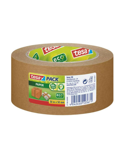 TESA TAŚMA PAKOWA PAPIEROWA 50mx50mm BRĄZOWA
