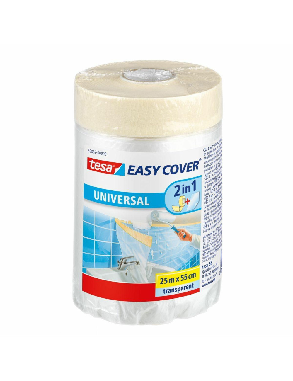 TESA FOLIA MALARSKA Z TAŚMĄ 25m x 0,55m