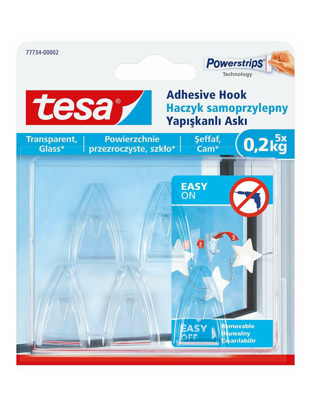 TESA HACZYK DEKORACYJNY 200g PRZEZROCZYSTY