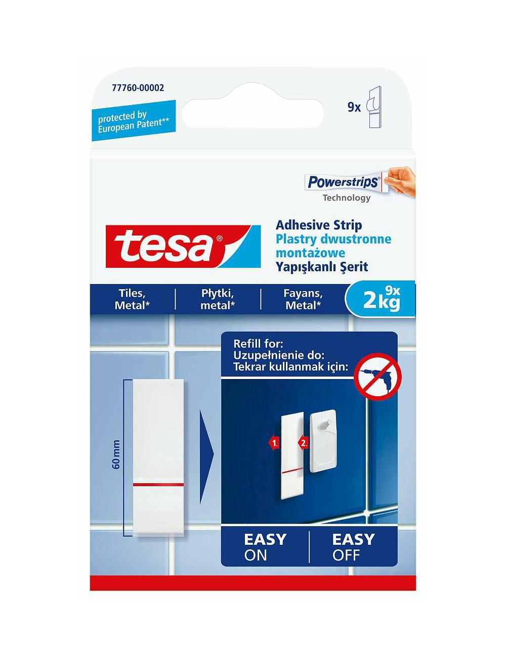 TESA PLASTRY MONTAŻOWE DO PŁYTEK 2KG