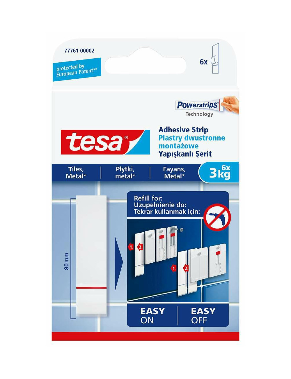 TESA PLASTRY MONTAŻOWE DO PŁYTEK 3KG