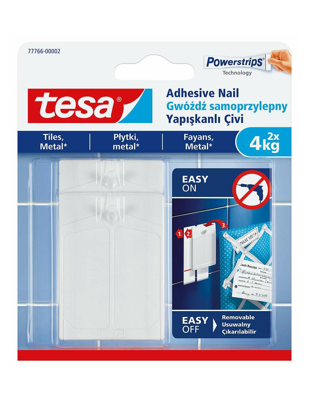 TESA GWÓŹDŹ SAMOPRZYLEPNY DO PŁYTEK 4KG