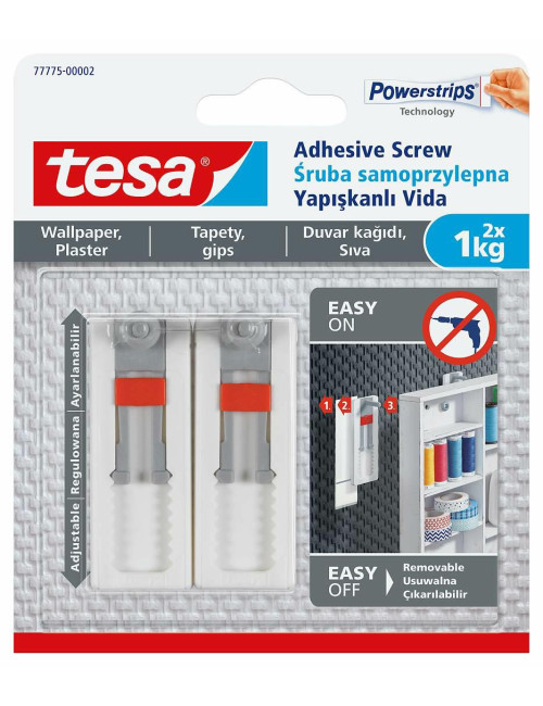 TESA ŚRUBA SAMOPRZYLEPNA DO TAPET 1KG REGULOWANA