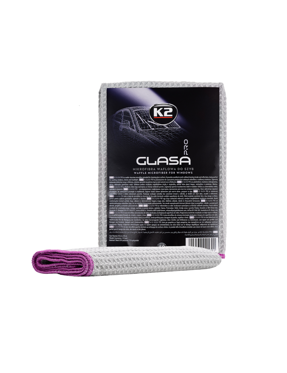 K2 MIKROFIBRA WAFLOWA DO SZYB GLASA PRO