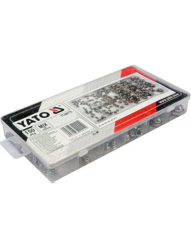YATO NAKRĘTKI ZAMKNIĘTE METRYCZNE 150szt M3, M4, M5, M6, M8, M10
