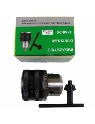 GŁÓWKA WIERTARKI 16mm B16 KLUCZYK SILVER