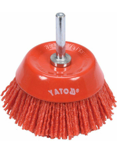 YATO SZCZOTKA TARCZOWA Z TRZPIENIEM 75mm NYLON