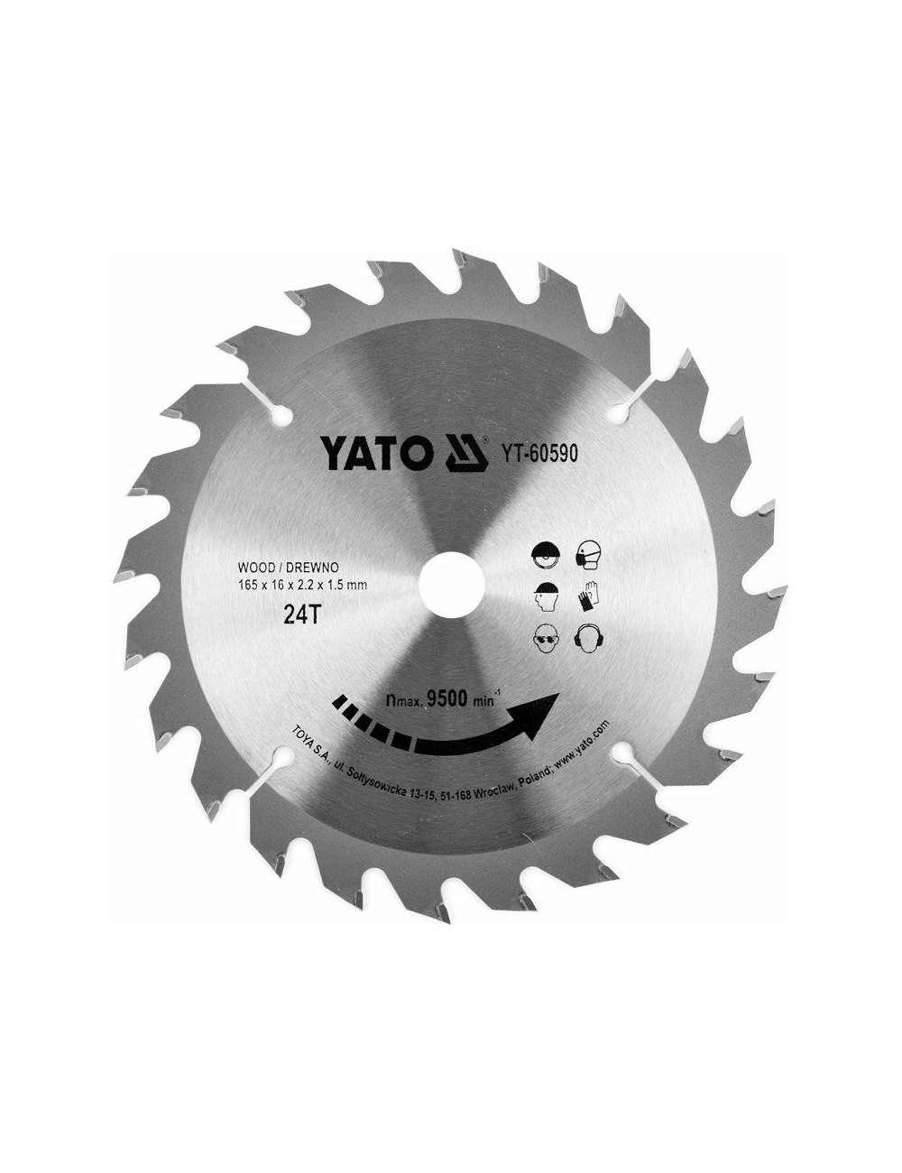 YATO PIŁA TARCZA WID. 165*24*16 60590