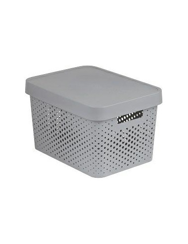 CURVER POJEMNIK AŻUR INFINITY 17L Z PRZYKRYWKĄ JASNY SZARY