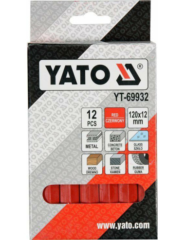 YATO KREDA TECHNICZNA 12szt. CZERWONA