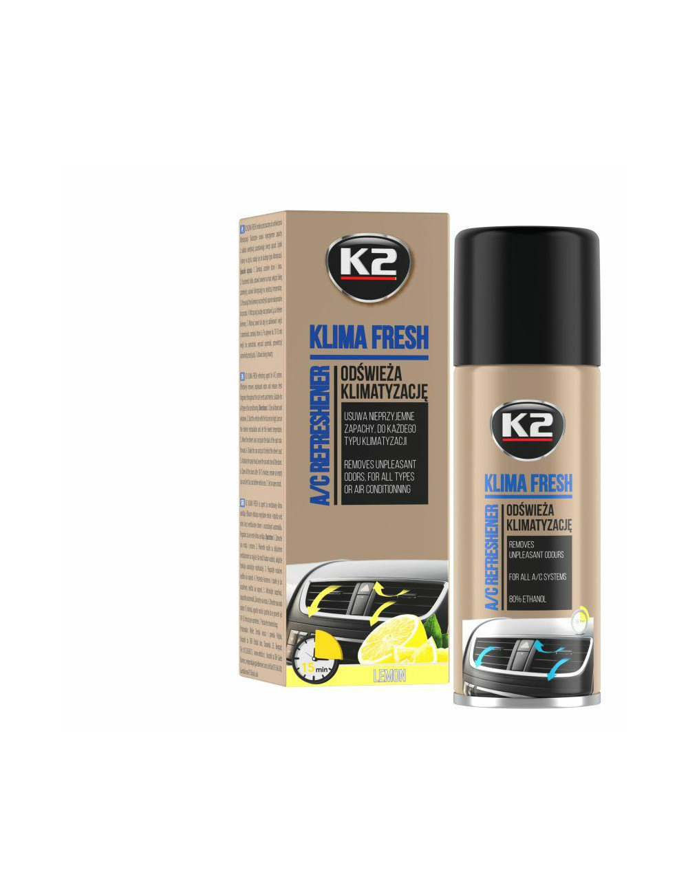 K2 ODŚWIEŻACZ KLIMA FRESH LEMON 150 ML