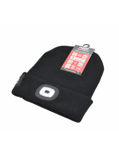 AWTOOLS CZAPKA Z LAMPKĄ LED 80lm CZARNA