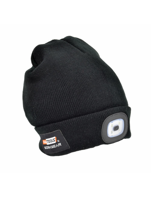 AWTOOLS CZAPKA Z LAMPKĄ LED 80lm CZARNA