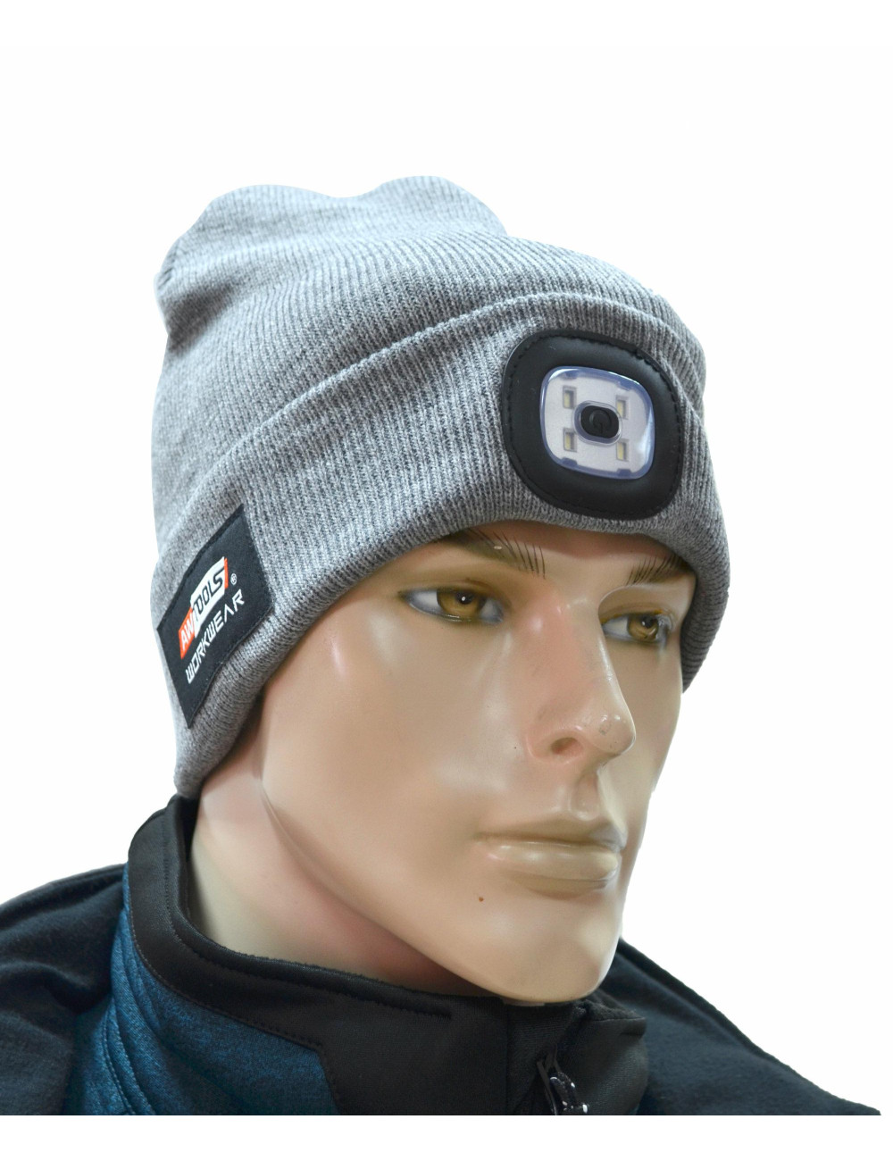 AWTOOLS CZAPKA Z LAMPKĄ LED 80lm CZARNA