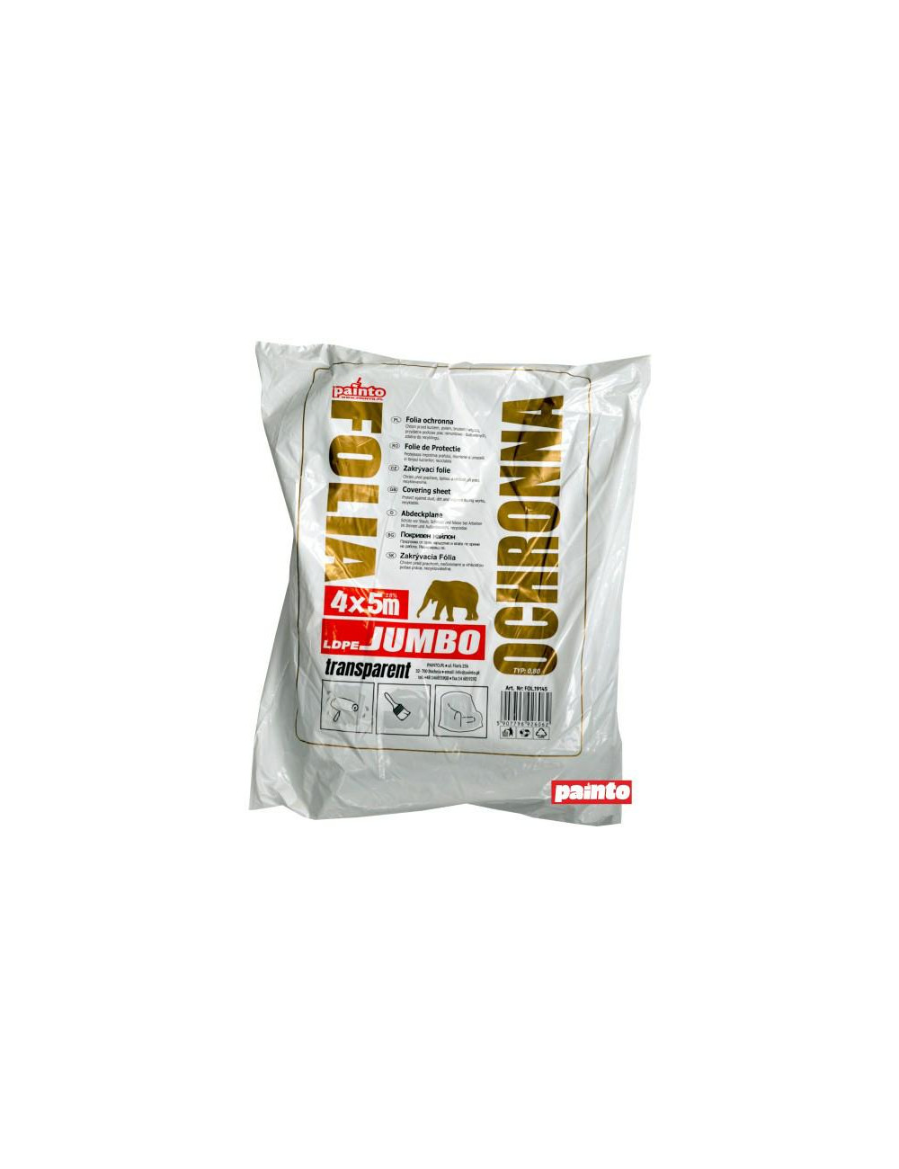 FOLIA MALARSKA 4x5 JUMBO SUPER MOCNA TRANSPARENT