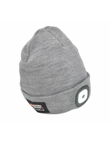 AWTOOLS CZAPKA Z LAMPKĄ LED 80lm SZARA