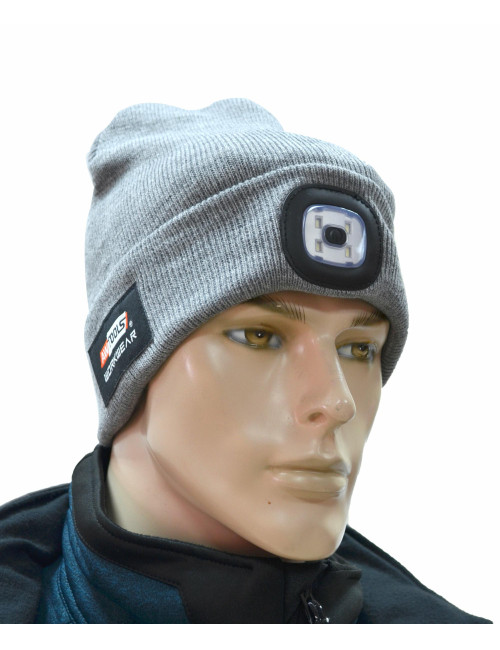 AWTOOLS CZAPKA Z LAMPKĄ LED 80lm SZARA