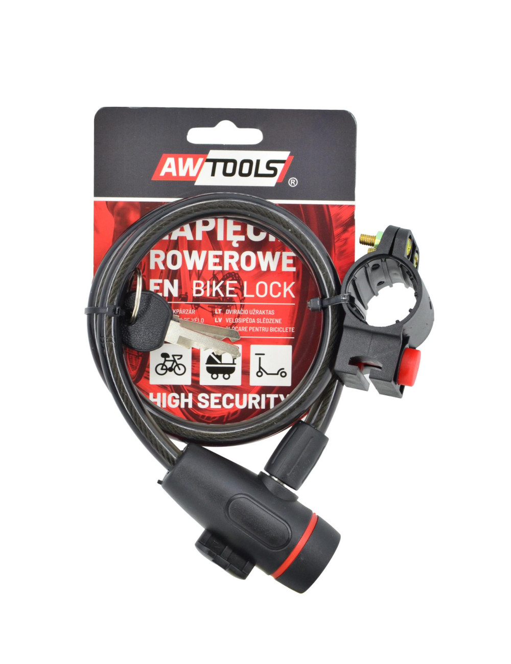 AWTOOLS ZAPIĘCIE ROWEROWE fi 10 x 65cm