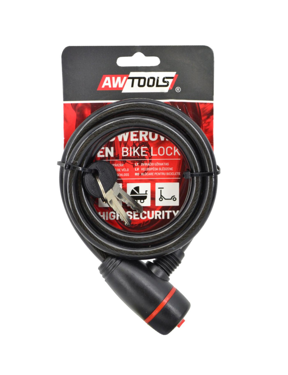 AWTOOLS ZAPIĘCIE ROWEROWE fi 10 x 150cm