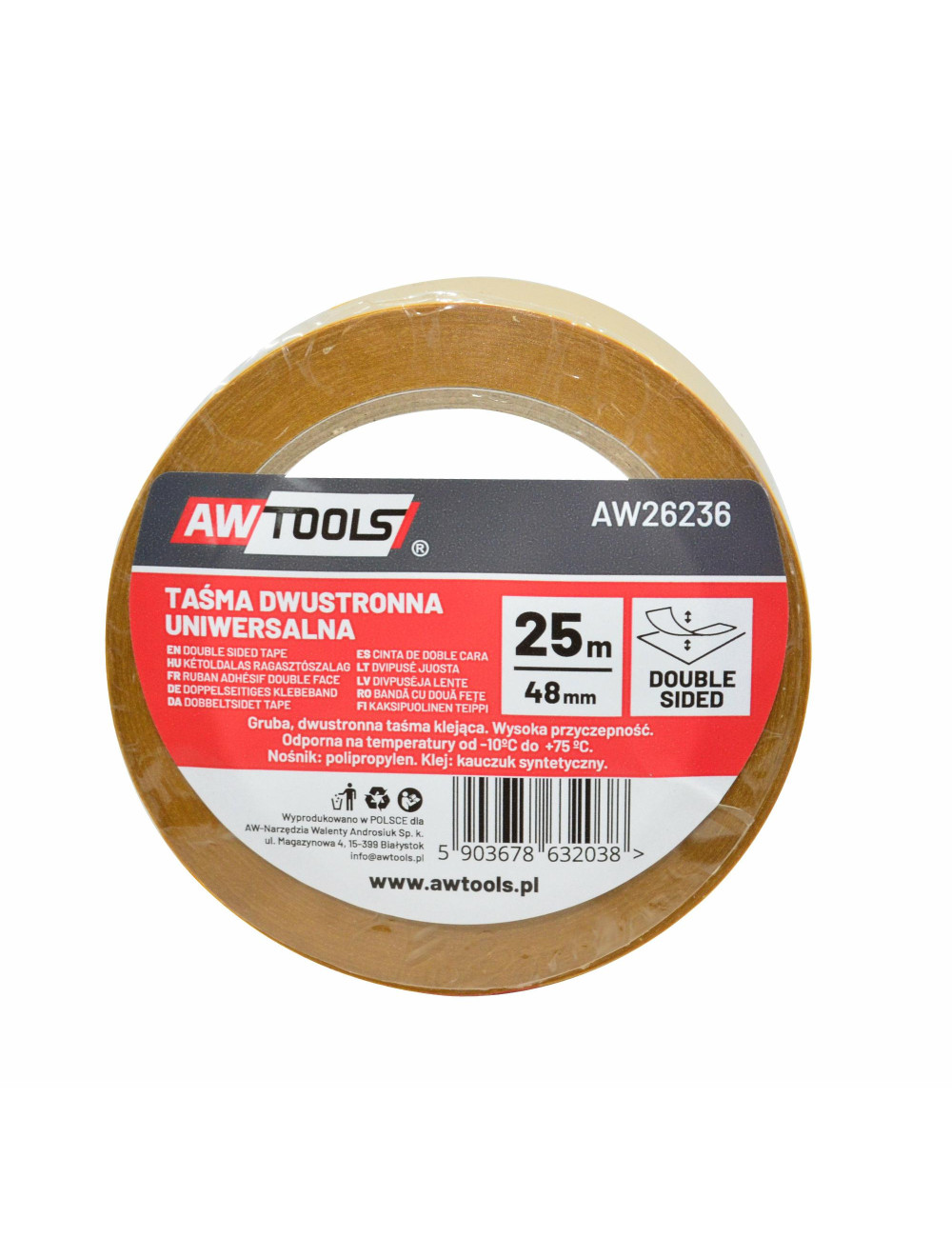 AWTOOLS TAŚMA DWUSTRONNA 48*25m