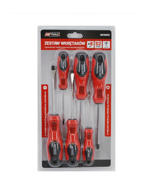 AWTOOLS ZESTAW WKRĘTAKÓW BLISTER S2 6szt.