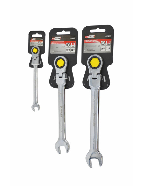 AWTOOLS KLUCZ PŁASKO-OCZKOWY Z GRZECHO. 10mm PRZEGUBOWY