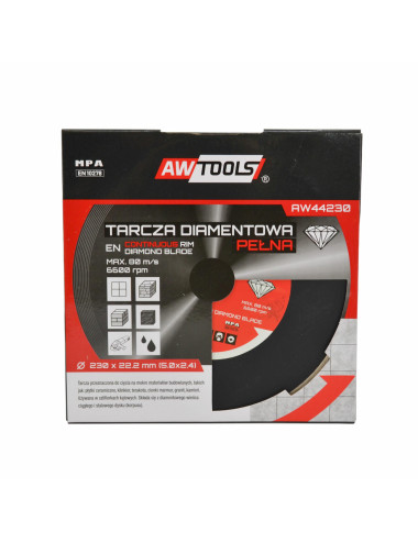AWTOOLS TARCZA DIAMENTOWA 230x22,2 PEŁNA