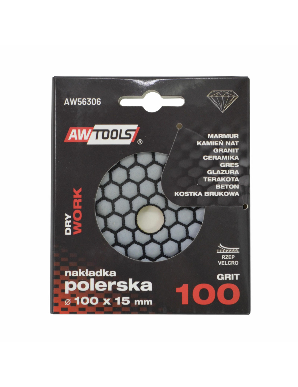 AWTOOLS NAKŁADKA POLERSKA 100mm GR. 100 S NA SUCHO