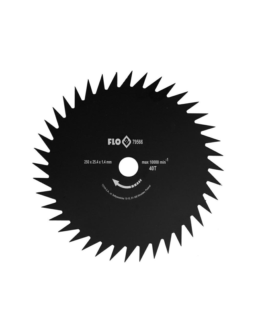 FLO NÓŻ DO KOSY TARCZA ZĘBY UKOŚNE 250 25,4mm