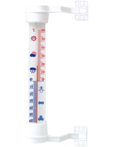 TERMOMETR ZAOKIENNY 27cm BIAŁY .