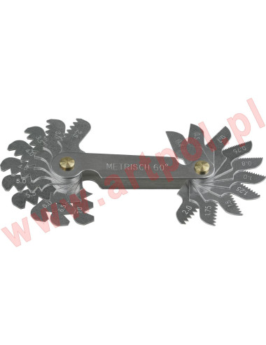 WZORNIK GWINTU 0,25-6,0mm 24szt. GWINTY METRYCZNE.