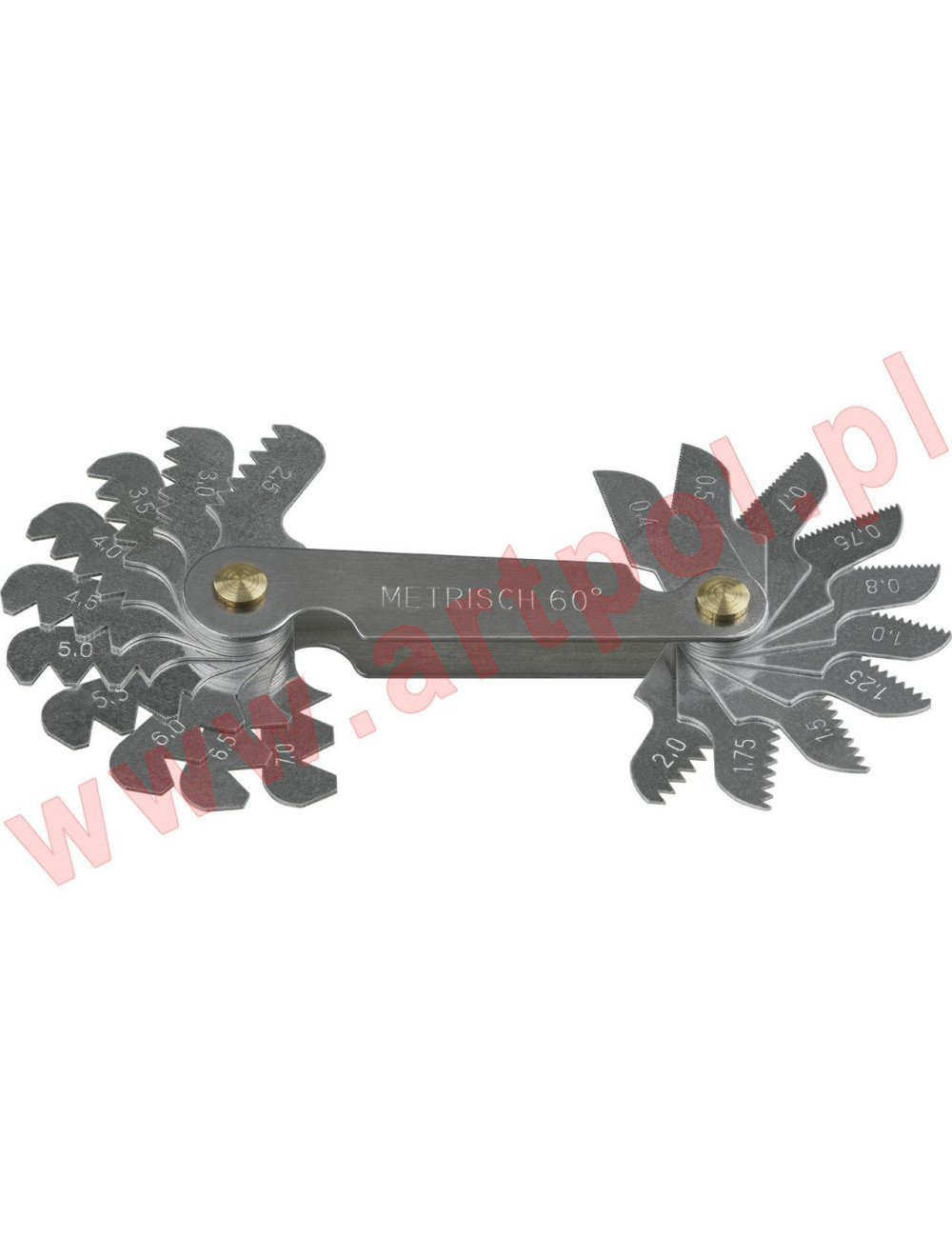 WZORNIK GWINTU 0,25-6,0mm 24szt. GWINTY METRYCZNE.