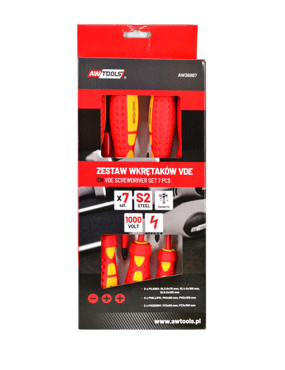 AWTOOLS ZESTAW WKRĘTAKÓW IZOLOWANYCH 7szt.S2