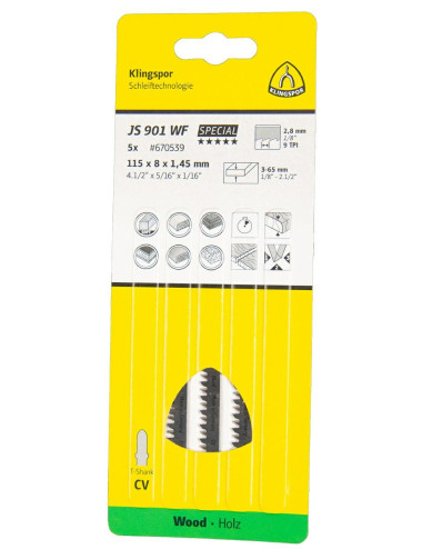 KLINGSPOR BRZESZCZOT DO WYRZYNARKI 115x8x1,45mm JS 901 WF 5szt.