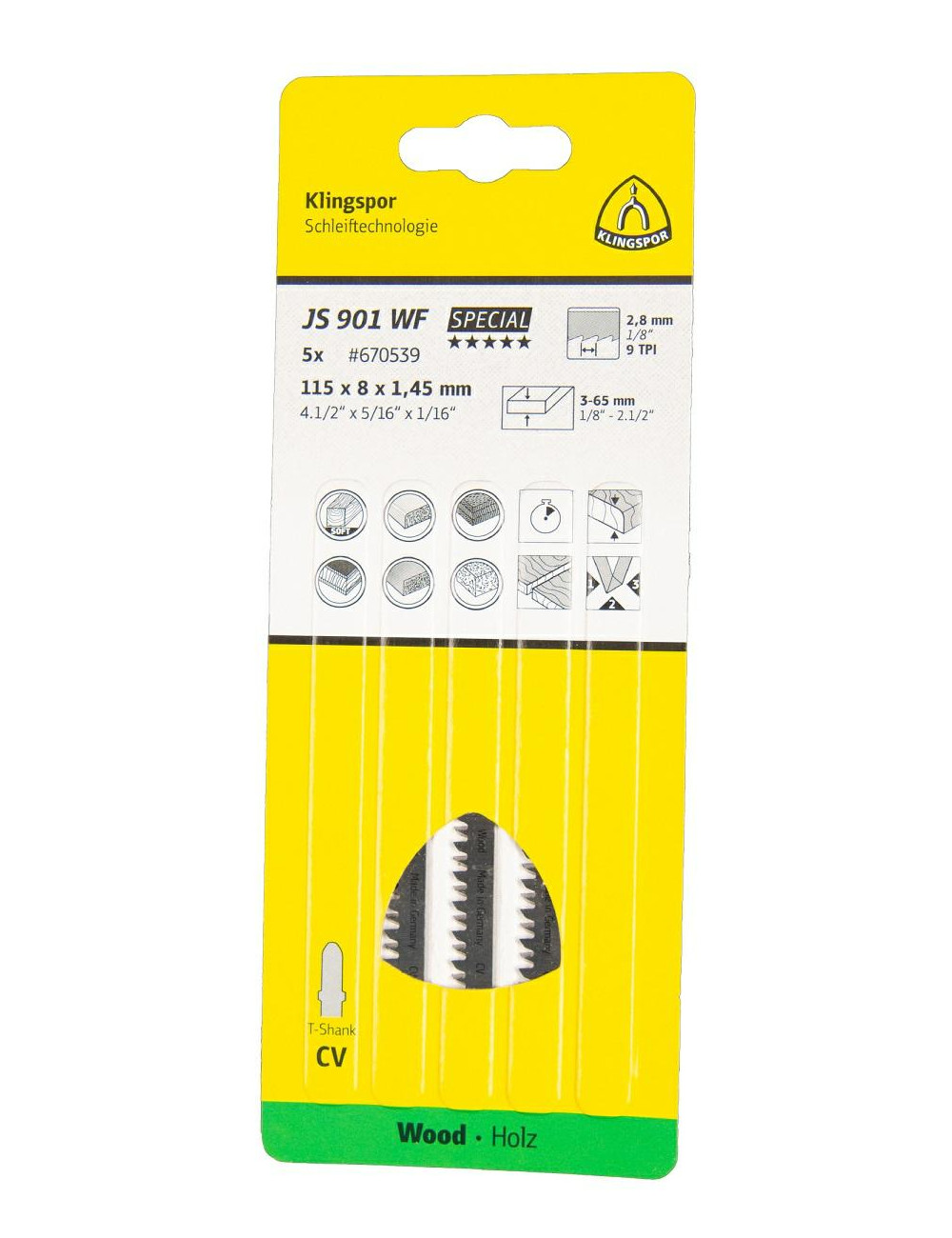 KLINGSPOR BRZESZCZOT DO WYRZYNARKI 115x8x1,45mm JS 901 WF 5szt.