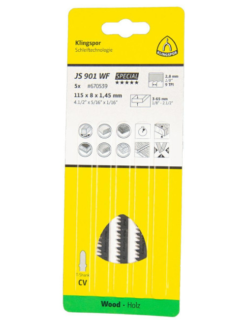 KLINGSPOR BRZESZCZOT DO WYRZYNARKI 115x8x1,45mm JS 901 WF 5szt.