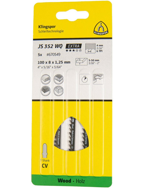KLINGSPOR BRZESZCZOT DO WYRZYNARKI 100x8x1,25mm JS 352 WQ 5szt.