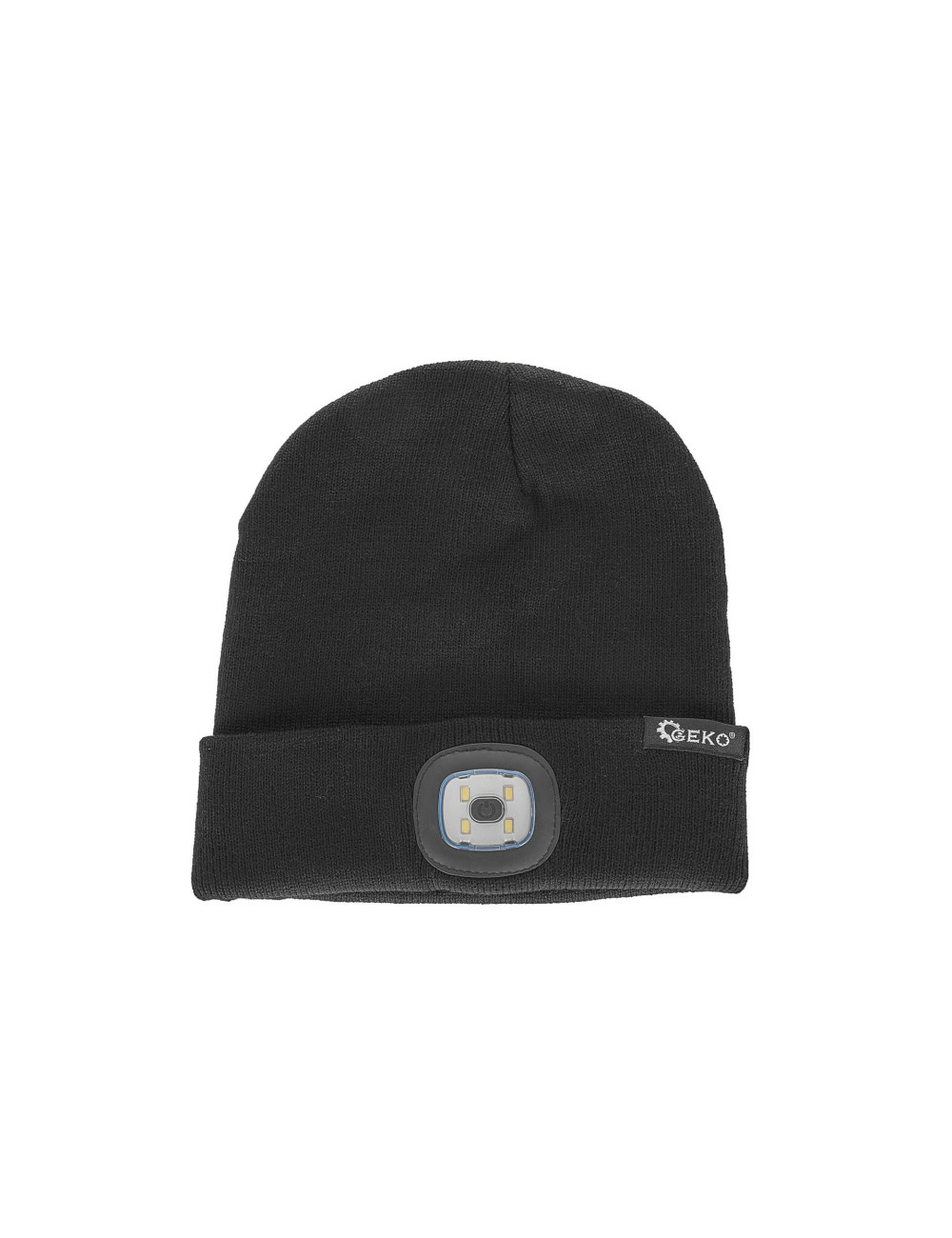 CZAPKA ZIMOWA Z LAMPKĄ LED CZARNA GEKO