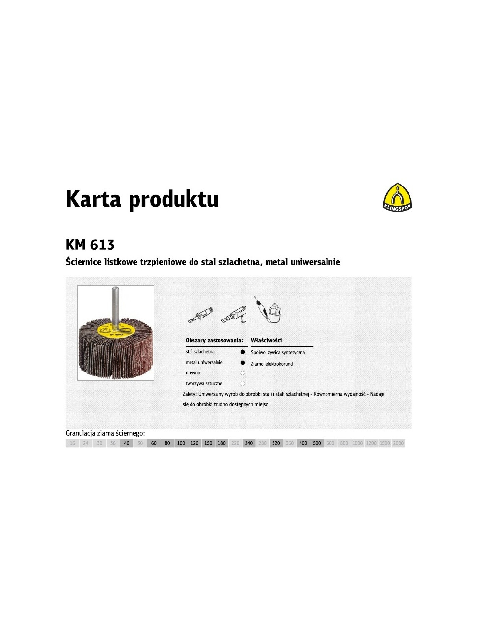 KLINGSPOR ŚCIERNICA LT.60*30*6 P120 KM613