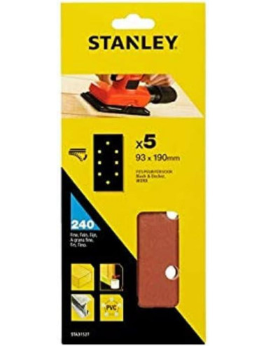 STA.PAPIER ŚCIERNY 93x190mm P 80 5szt. 8 OTWORÓW NA RZEP